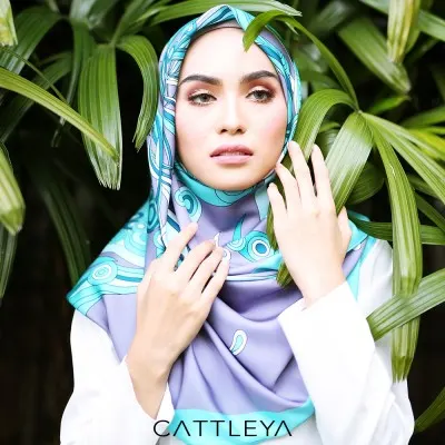 PREMIUM SQUARE SCARF - GLOXINIA SERIES : BLUE TEAL (5)